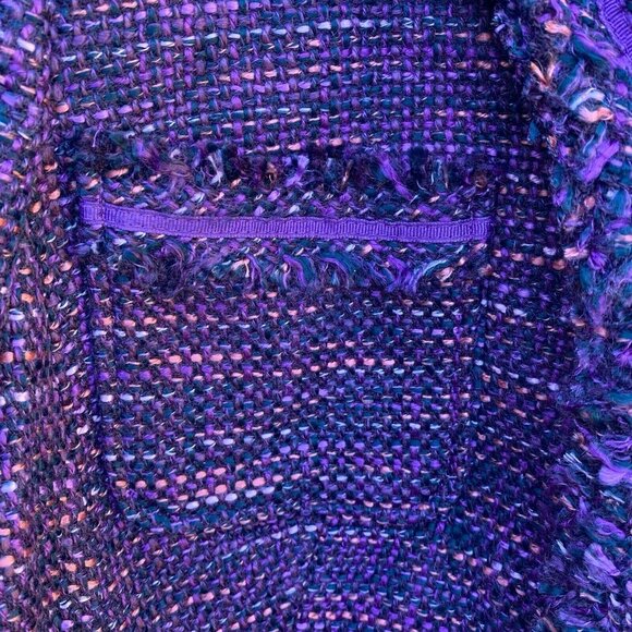 Charter Club L Button Up Jacket Purple Polyester Lining Acrylic Material Shell - Picture 7 of 12